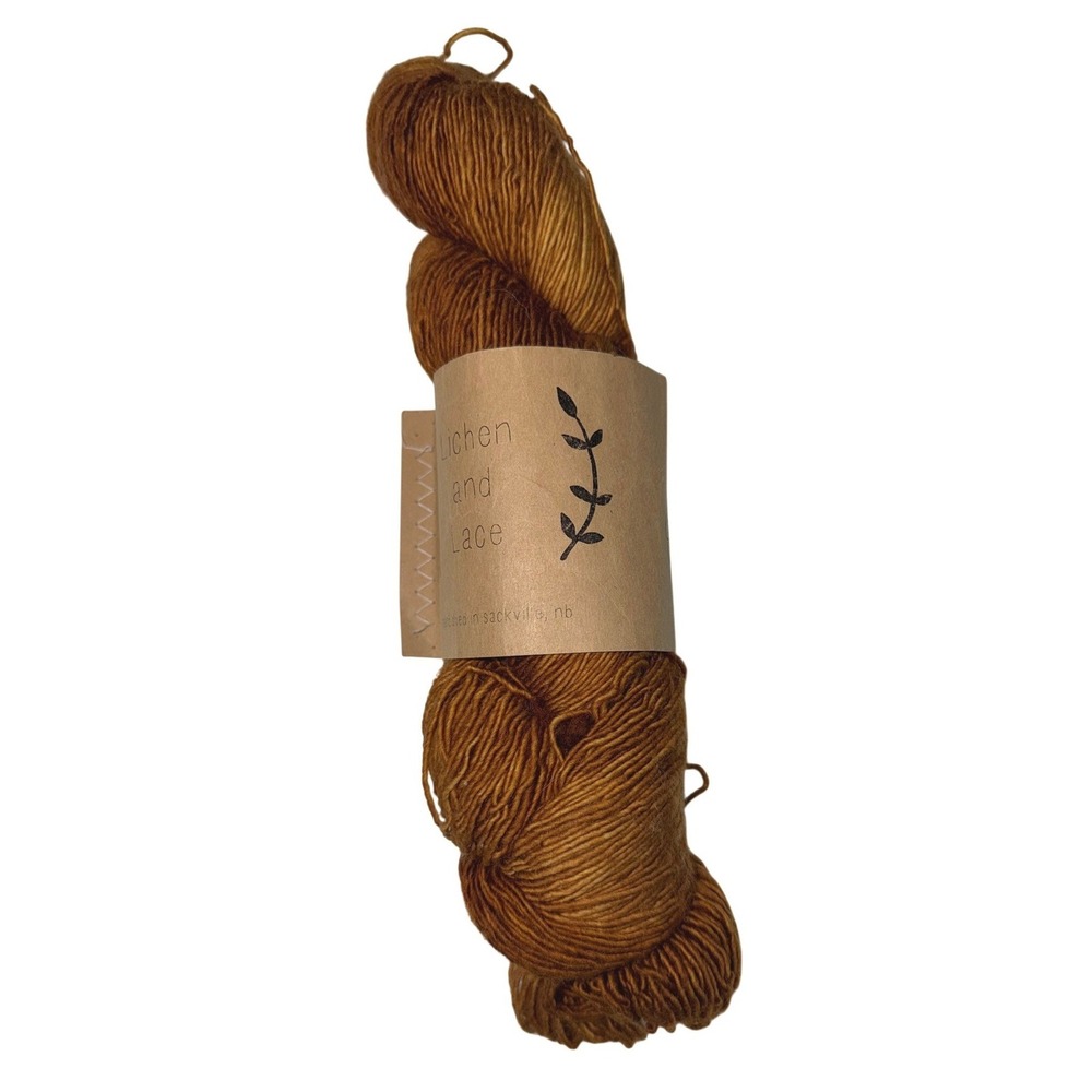 New Lichen and Lace 1-ply Superwash Merino Fingering Wt. Yarn Ginger Snap 100g